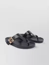 TORY BURCH FLAT LEATHER SANDALS OPEN TOE
