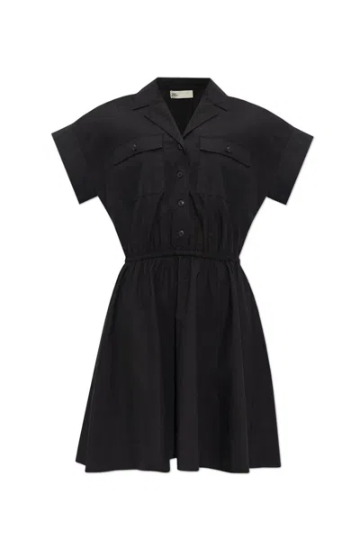 Tory Burch Flat Pocket Mini Dress In Black