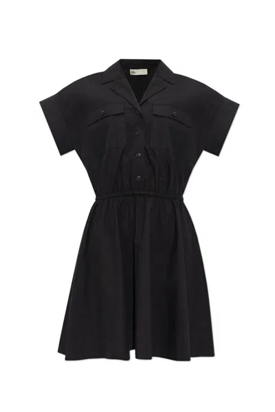 Tory Burch Cotton Poplin Shirt Mini Dress In Black