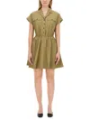 Tory Burch Cotton Poplin Shirt Mini Dress In Green