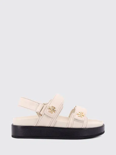 Tory Burch Black Slingback Sandals With Double Strap In White