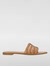 Tory Burch Beige Ines Cage Slide Slippers In Brown