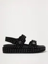 Tory Burch Kira Studded Suede Sports Sandals In Black