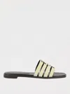 Tory Burch Ines Metallic Flat Slides In Neutral