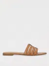 Tory Burch Beige Ines Cage Slide Slippers In Brown