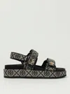Tory Burch Kira Sports Monogram Slingback Flat Sandals In Blue