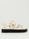 Tory Burch Leather Sandals With Metal Monogram