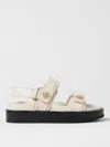 Tory Burch Pave Geo Bombe Miller Low Heel Sandal Shoes In Yellow Cream