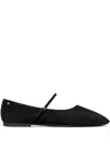 Tory Burch Suede Leather Mary Jane Ballerinas In Black