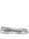 Tory Burch Mini Travel Metallic Leather Ballet Flats
