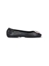 Tory Burch Claire Leather Ballet Flats In Black