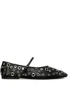 Tory Burch Mary Jane Flats With Eyelets In Black