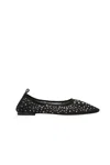 Tory Burch Black Ballet Flats With All-over Crystals Application In Tech Fabric Woman In Black