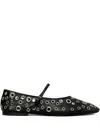 Tory Burch Mary Jane Flats With Eyelets In Black
