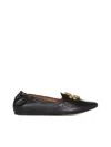 Tory Burch Loafer In Black Leather With Gold Logo