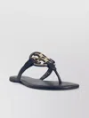 Tory Burch Flat Sole Leather Sandals Pavé