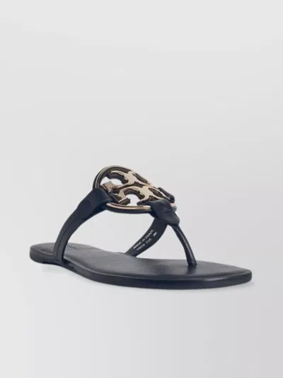 Tory Burch Flat Sole Leather Sandals Pavé