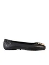 Tory Burch Claire Leather Ballet Flats In Black