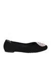 Tory Burch Claire Suede Ballet Flats In Black