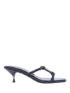 Tory Burch Pave Geo Bombe Low Heel Sandals For Women In Blue