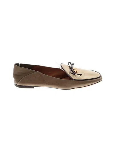 Pre-owned Tory Burch Flats In Brown