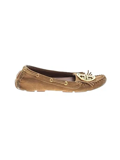 Pre-owned Tory Burch Flats In Brown