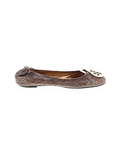 Pre-owned Tory Burch Flats In Brown