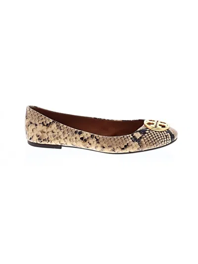 Pre-owned Tory Burch Flats In Gold