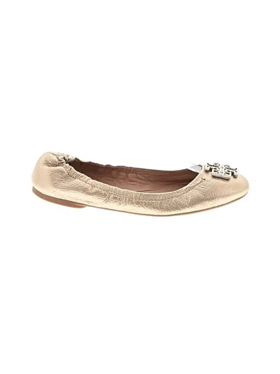 Pre-owned Tory Burch Flats In Gold