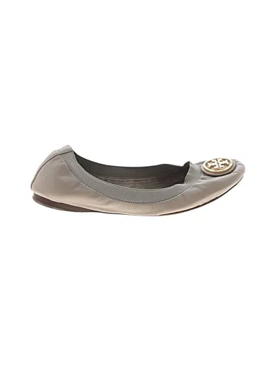 Pre-owned Tory Burch Flats In Gray