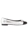 Tory Burch Silver Leather Ballet Flats In Silver