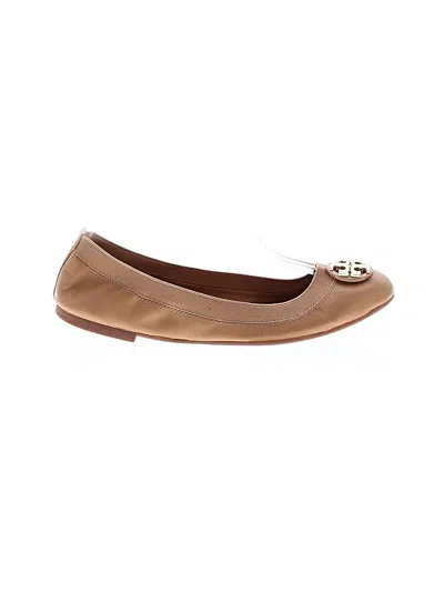 Pre-owned Tory Burch Flats In Tan