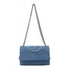 Tory Burch Flemimg Soft Denim Shoulder Bag In Blue