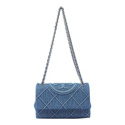 Tory Burch Flemimg Soft Denim Shoulder Bag In Blue