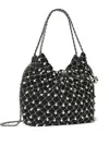 Tory Burch Mini Fleming Bell Hobo Bag In Black