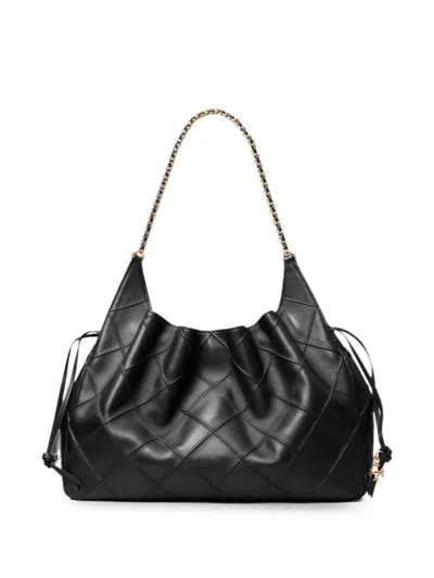 Tory Burch Fleming 大号皮革手提包 In Black