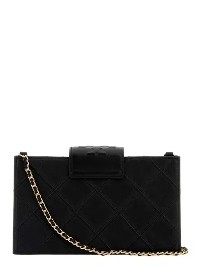 Tory Burch Fleming Mini Chain Wallet In Black