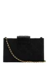 Tory Burch Fleming Black Diamond Quilted Mini Crossbody Bag With Chain-link Shoulder Strap In Leather Woman In Black
