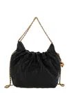 Tory Burch Fleming Black Shoulder Bag With Chain-link Shoulder Strap And Double T Motif In Grained Leather Woma In Black