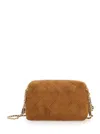 Tory Burch Fleming Brown Shoulder Bag With Chain Shoulder Strap And Logo Charm In Suede Woman In Brown