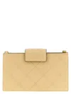 Tory Burch Fleming Card Case In Beige