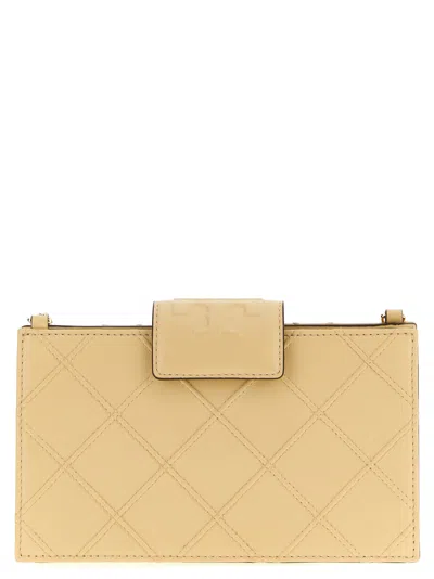 Tory Burch Fleming Card Case In Beige