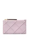 Tory Burch Fleming Soft Zipper Card Holder In Purple