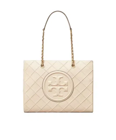 Tory Burch Fleming Chain-link Tote Bag In Nude | ModeSens