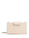 Tory Burch Fleming Mini Chain Wallet Crossbody Bags Rose In Neutral