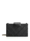 Tory Burch Black Mini Fleming Chain Wallet In Black