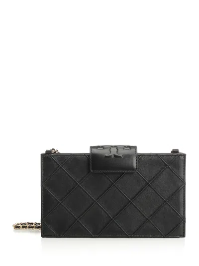 Tory Burch Fleming Chain Wallet In Black
