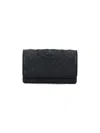 Tory Burch Small Fleming Soft Flap Wallet In Black  