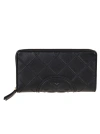 Tory Burch Quilted Leather Zip Wallet In Black