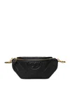 Tory Burch Fleming Soft Quilted Leather Belt Bag In Black